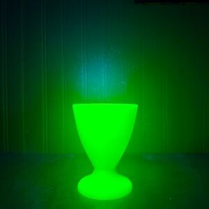 1930s Mckee Jadeite Green Goblet Tumbler Uranium Glass 4.25” Sherbet Cup Vintage
